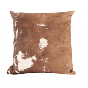 |Cowhide Throw Pillow – Brown & White