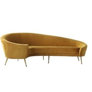 | Mustard Velvet Asymmetrical Sofa |Mustard Velvet Asymmetrical Sofa