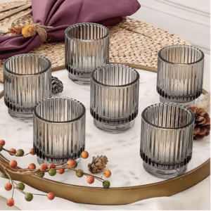 |Smoke Ribbed Votive – Small