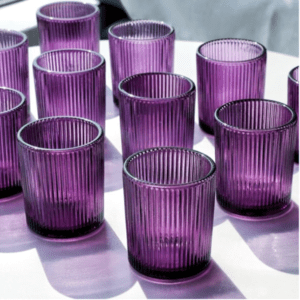 |Purple Ribbed Votive – Small