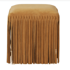|Leather Tassel Stool – Mustard