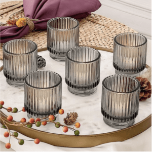 |Smoke Ribbed Votive – Large