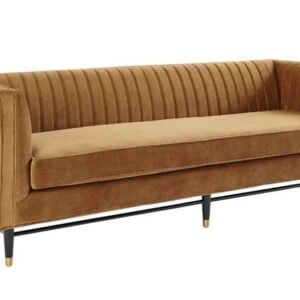|Tufted Velvet Sofa  – Cognac