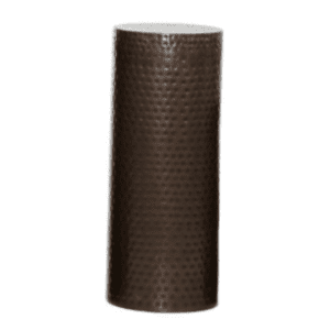 |Brown Metal Pillar Style Pedestal Table with Hammered Design (Medium)