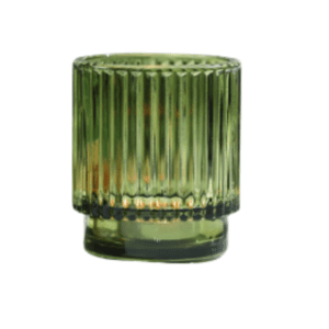 | Green Ribbed Votive |Green Ribbed Votive