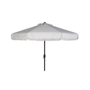 |Fringe-Trimmed Patio Umbrella – White
