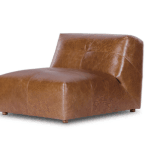 |Leather Armless Lounge Chair – Cognac