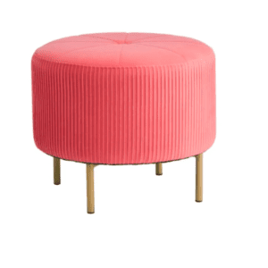 | Coral Velvet Ottoman |Coral Velvet Ottoman