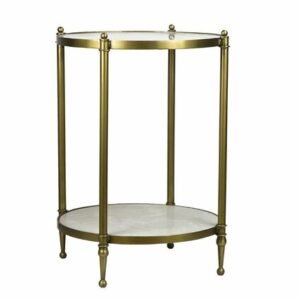 |Brass & Marble Side Table