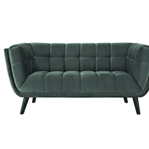 |Button Tufted Velour Loveseat – Emerald